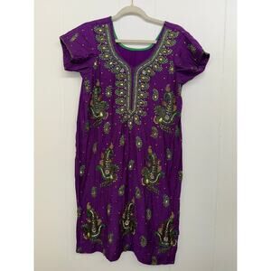 Kaftan Embroidered Rhinestones Dress